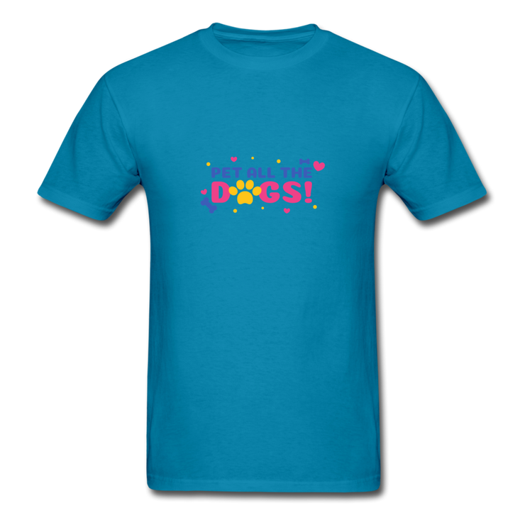 Pet All The Dogs T-Shirt (Unisex) - turquoise